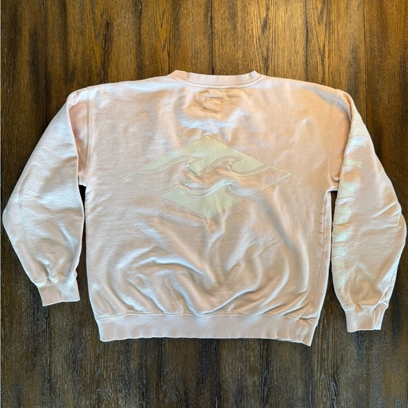 Billabong Light Pink and White Logo Crewneck Sweatshirt Size S - Picture 2 of 12
